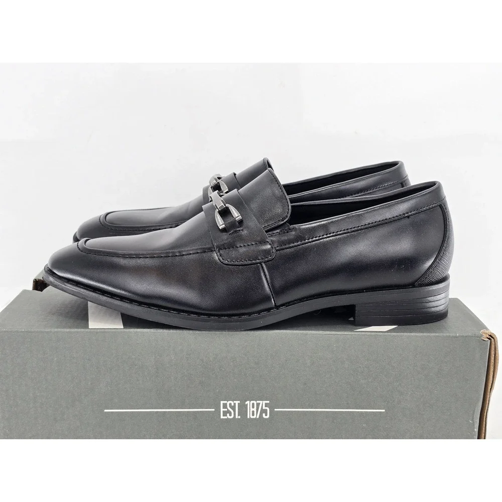 Stacy Adams Kaylor Loafers Boys Size 6M Black Slip On Bit Dress Shoes -Excellent
